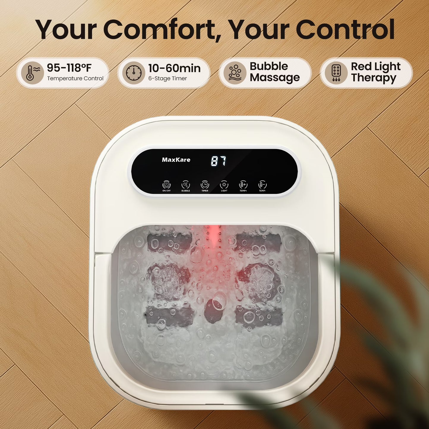 MaxKare Collapsible Foot Spa Bath with Heat Massage