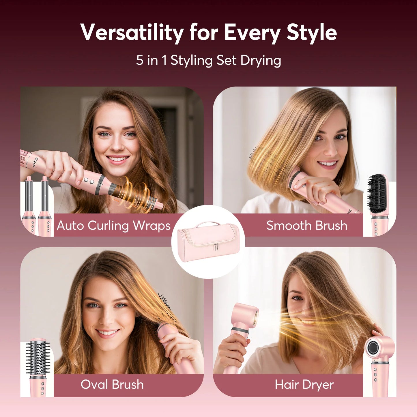 5 in 1 Hot Air Styler Wrap with Auto Curlers