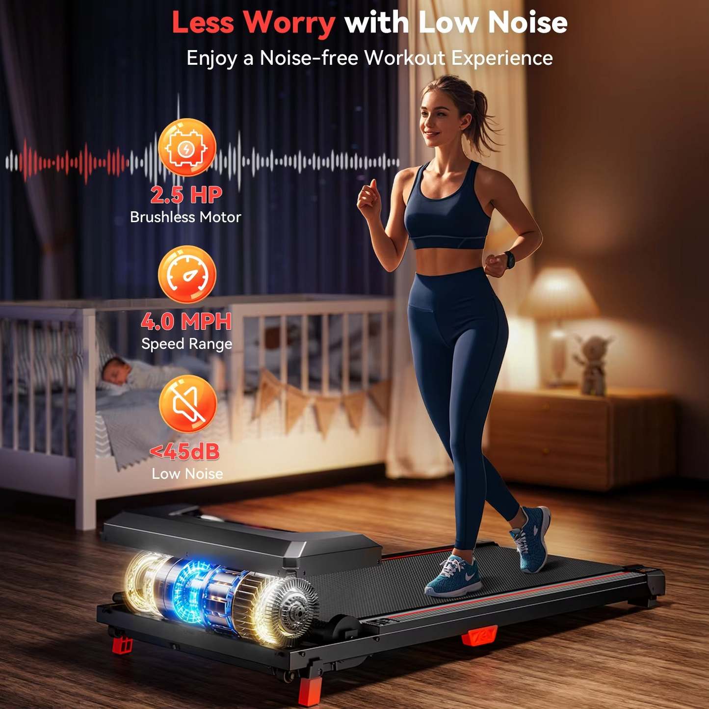 XBD Portable Incline Walking Pad Under Desk Treadmill
