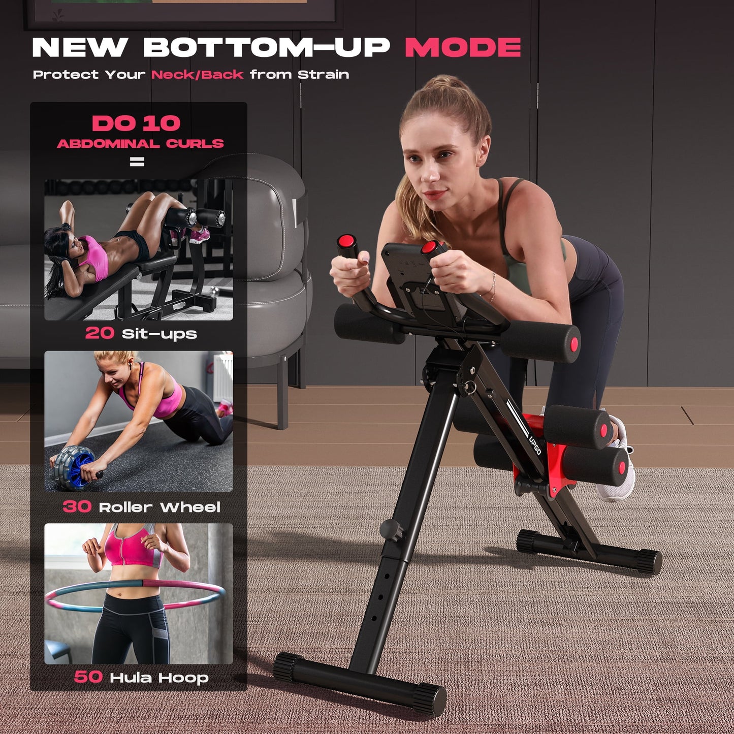 FLYBIRD Adjustable Ab Workout Equipment Foldable