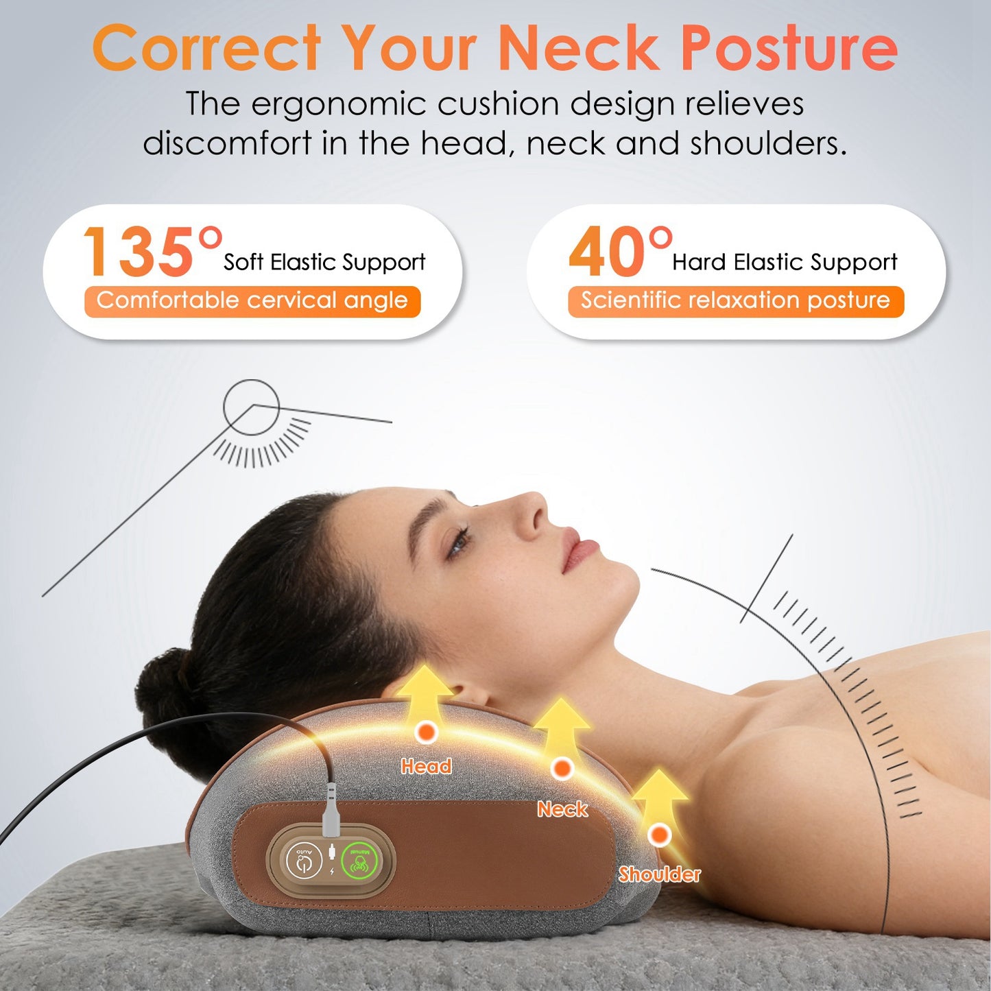 3-in-1 Neck Massager Pillow with Heat Compression
