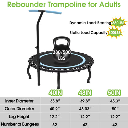 40 Inch Foldable Mini Trampoline Fitness Rebounder