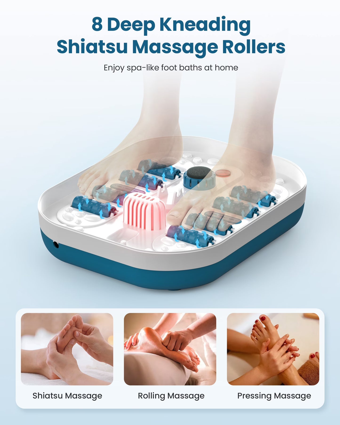 Comfier Foot Spa Bath Massager with Heat Collapsible