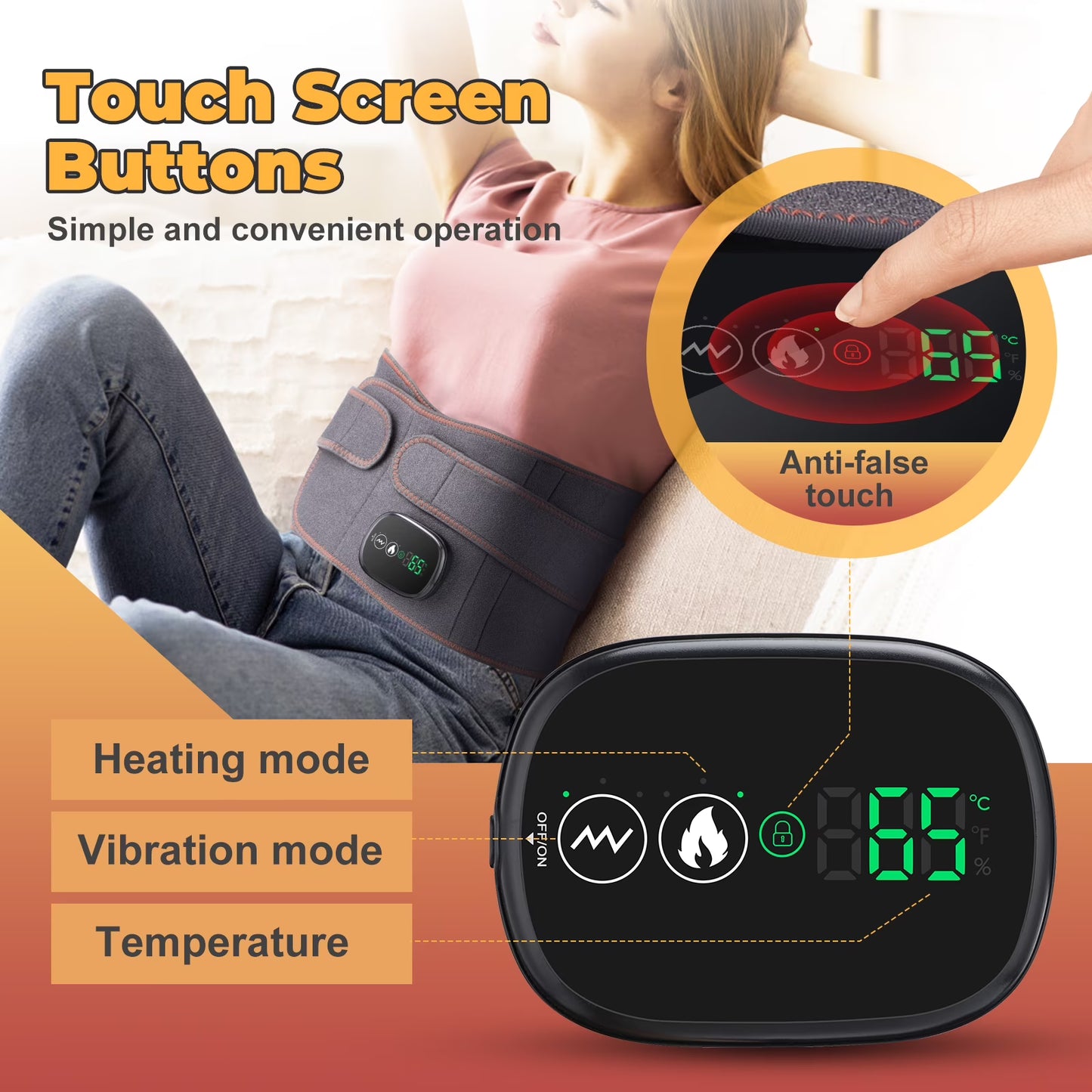 Flaremore Cordless Heating Pad with Massager