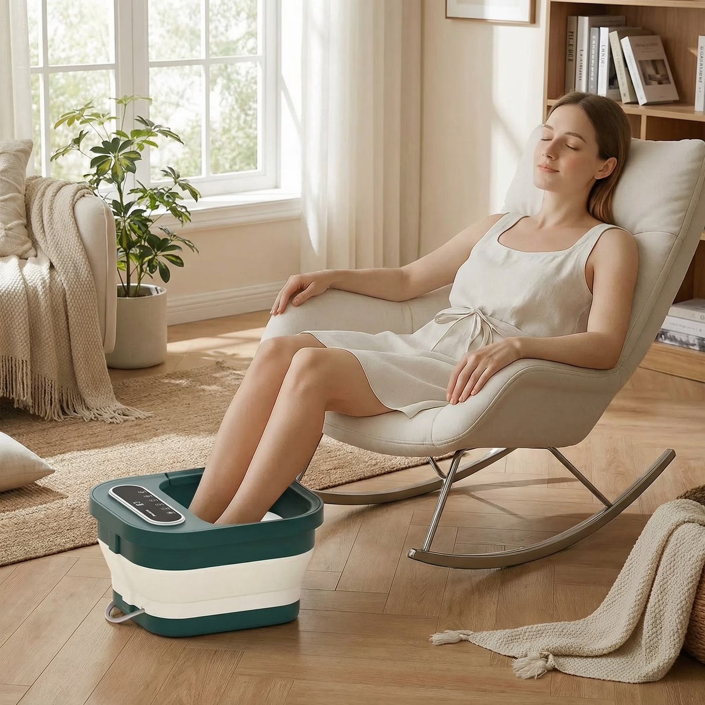 MaxKare Collapsible Foot Spa Bath with Heat Massage
