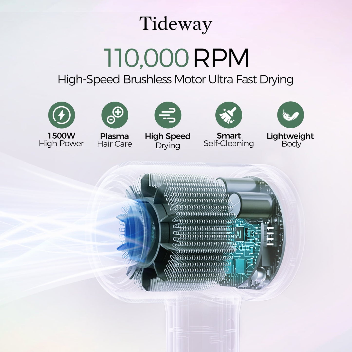 Tideway H11 Hair Dryer with Diffuser Black