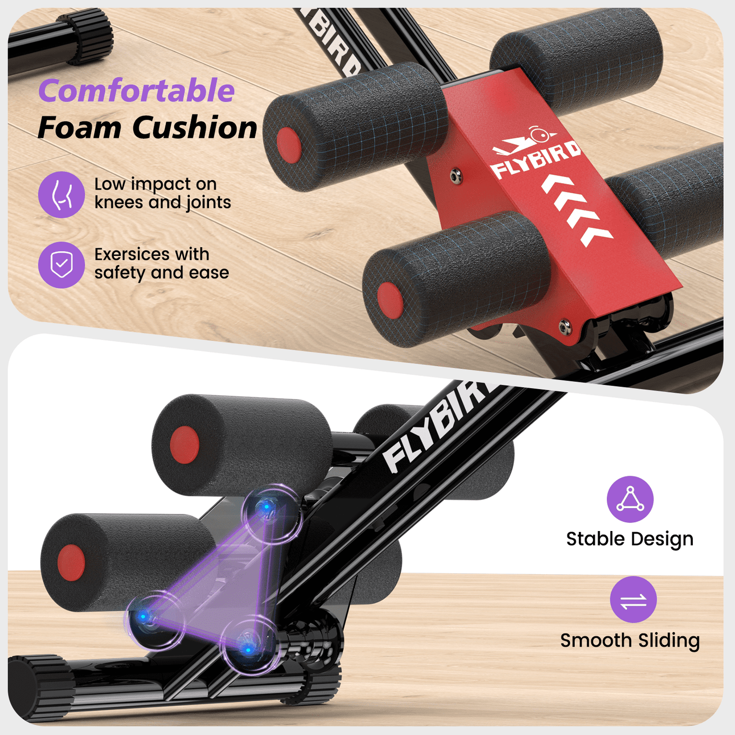 FLYBIRD Adjustable Ab Workout Equipment Foldable