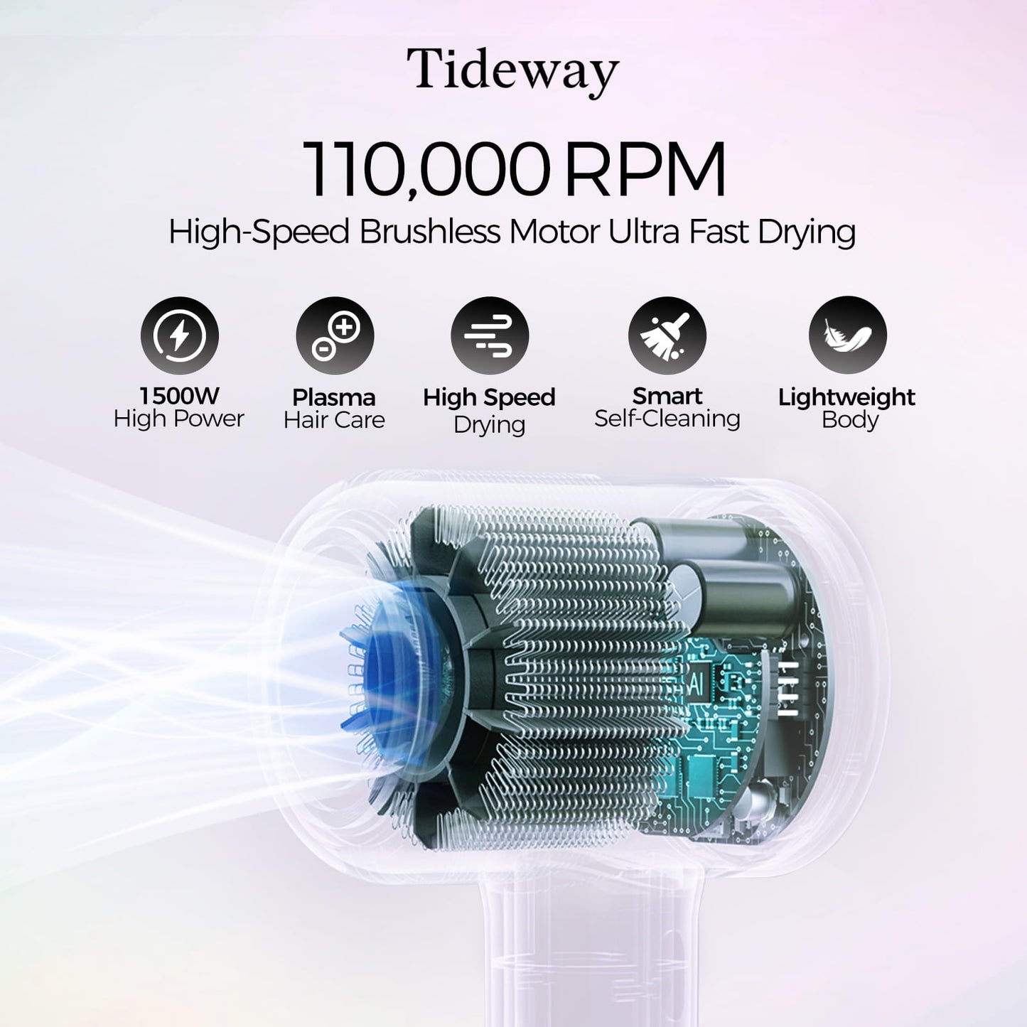 Tideway H11 Hair Dryer with Diffuser Black