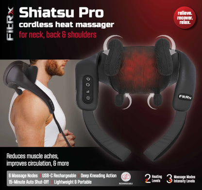FitRx Shiatsu Pro Neck and Back Massager Heated