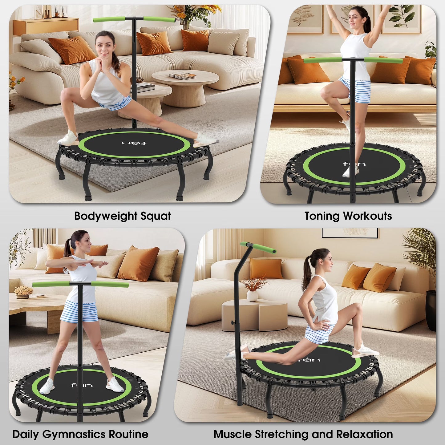 40 Inch Foldable Mini Trampoline Fitness Rebounder