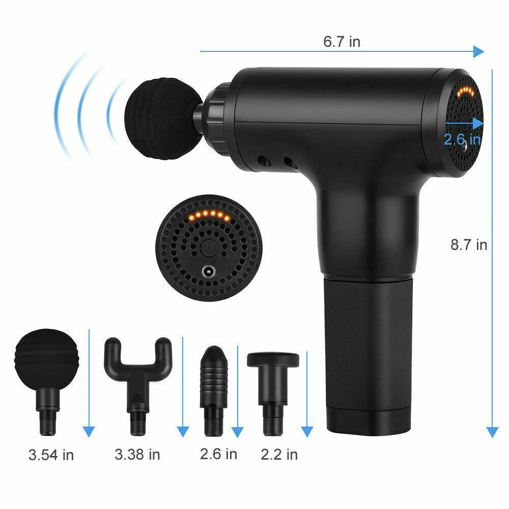 Massage Gun Percussion Massager with 4 Heads