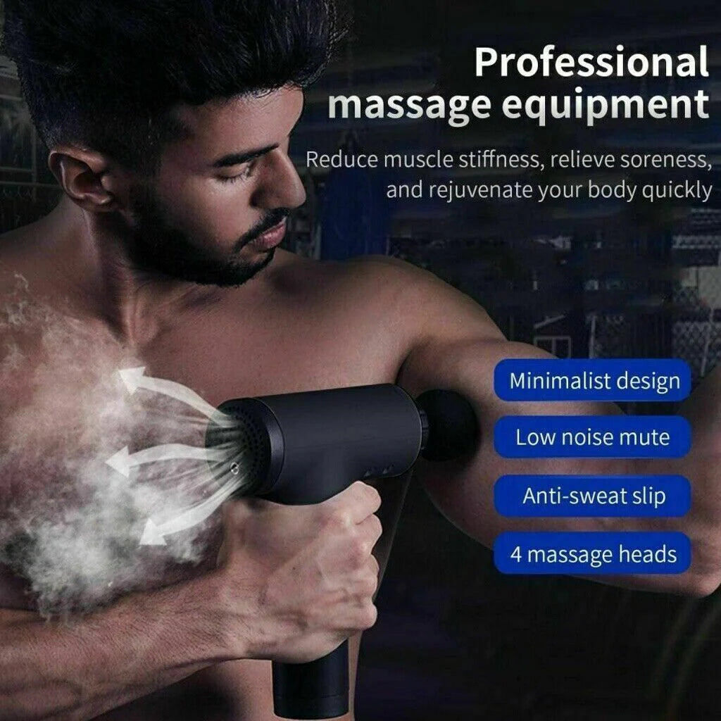 Massage Gun Percussion Massager with 4 Heads