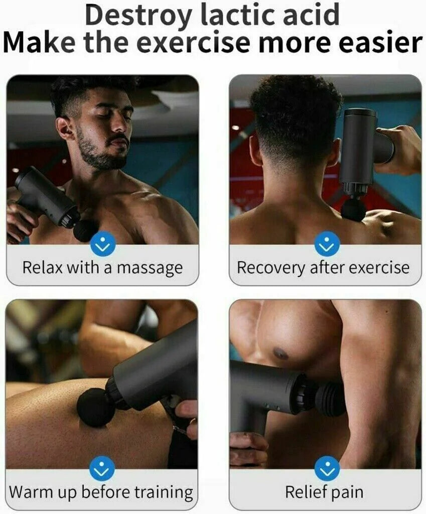 Massage Gun Percussion Massager with 4 Heads