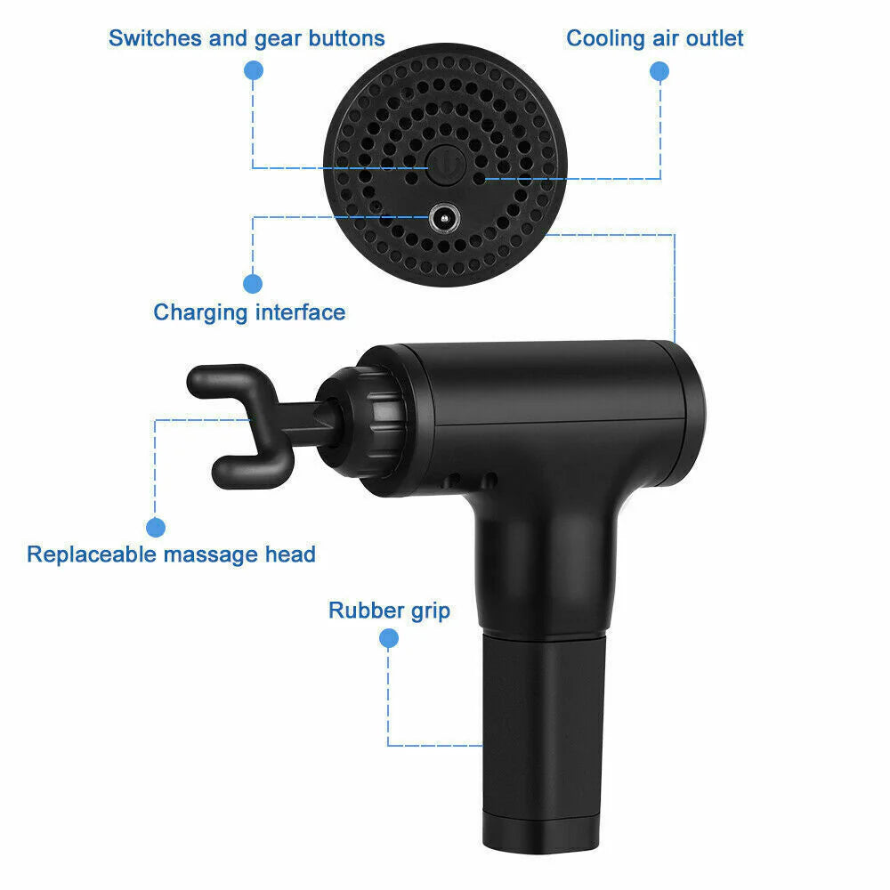 Massage Gun Percussion Massager with 4 Heads