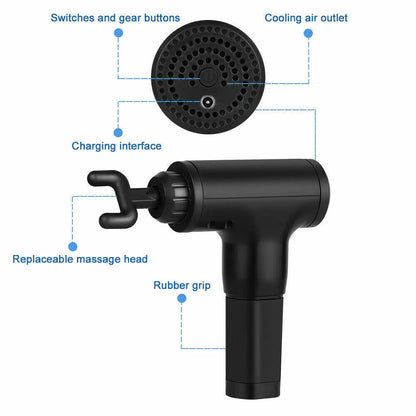 Massage Gun Percussion Massager with 4 Heads