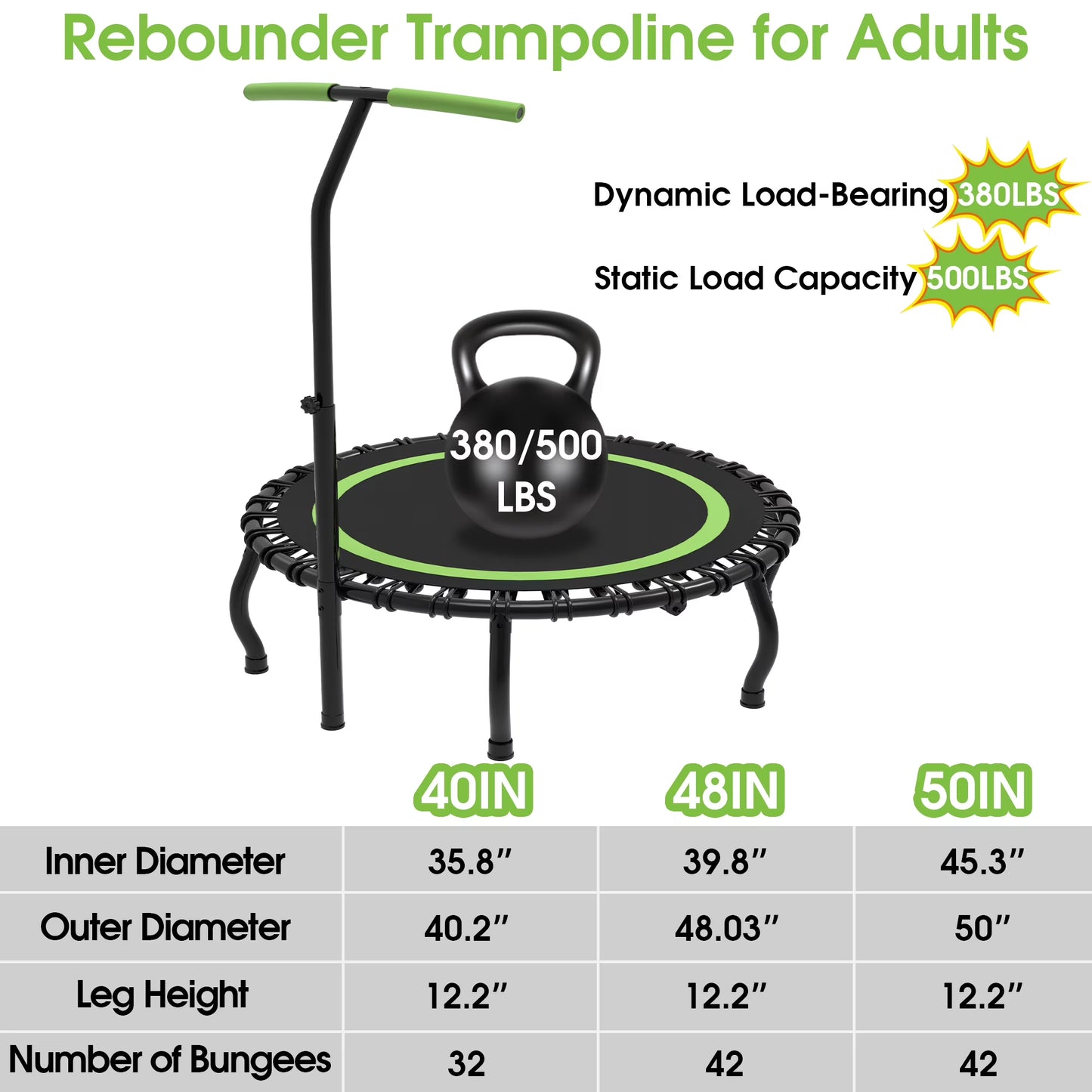 40 Inch Foldable Mini Trampoline Fitness Rebounder