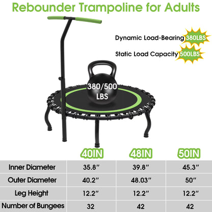 40 Inch Foldable Mini Trampoline Fitness Rebounder