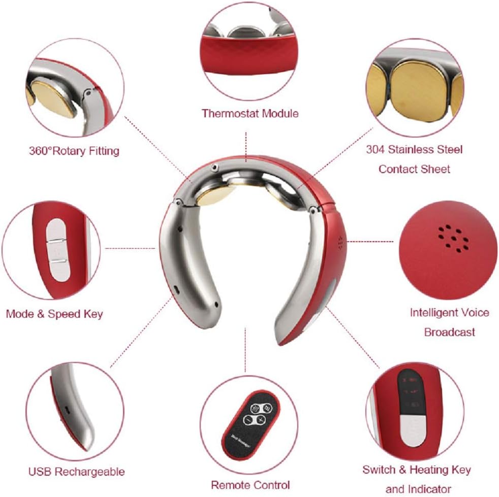Portable Neck Massager with Heat 15 Level Massage