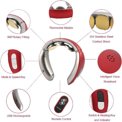 Portable Neck Massager with Heat 15 Level Massage