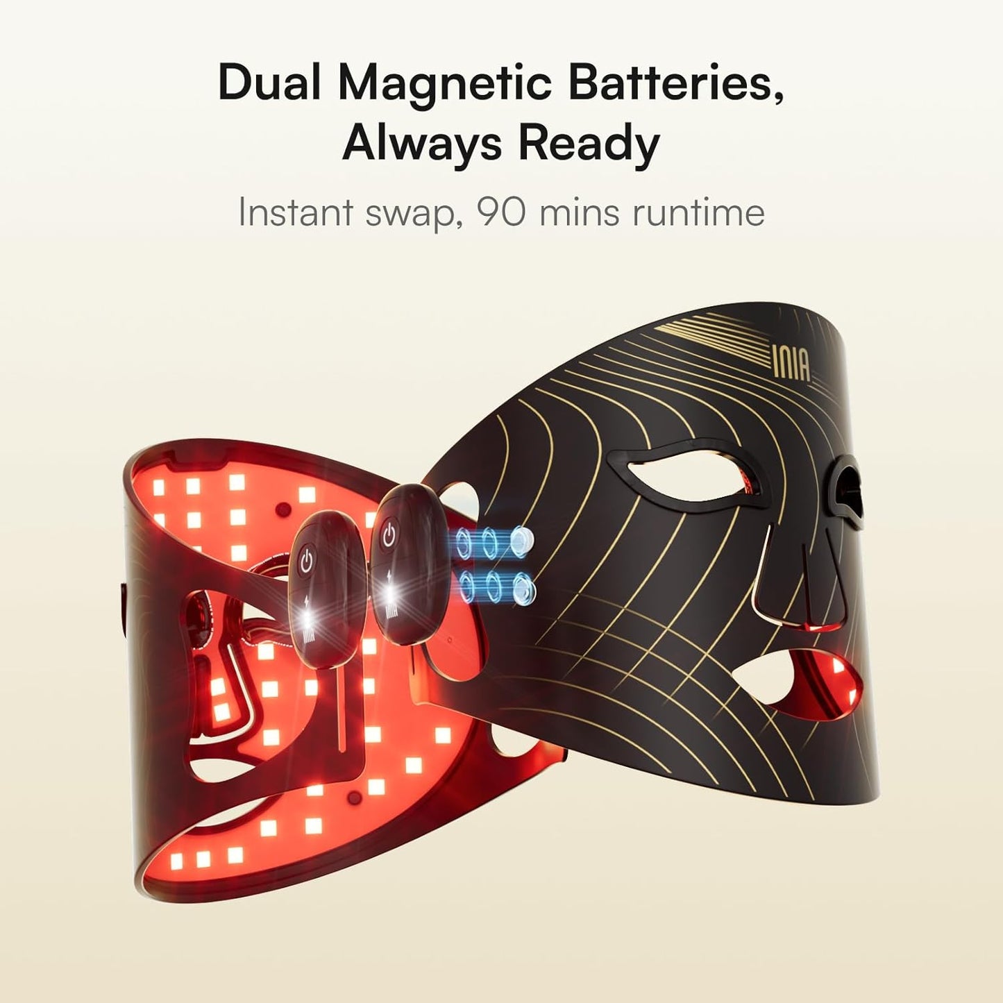 INIA Red Light Therapy Mask Wireless LED Face Mask