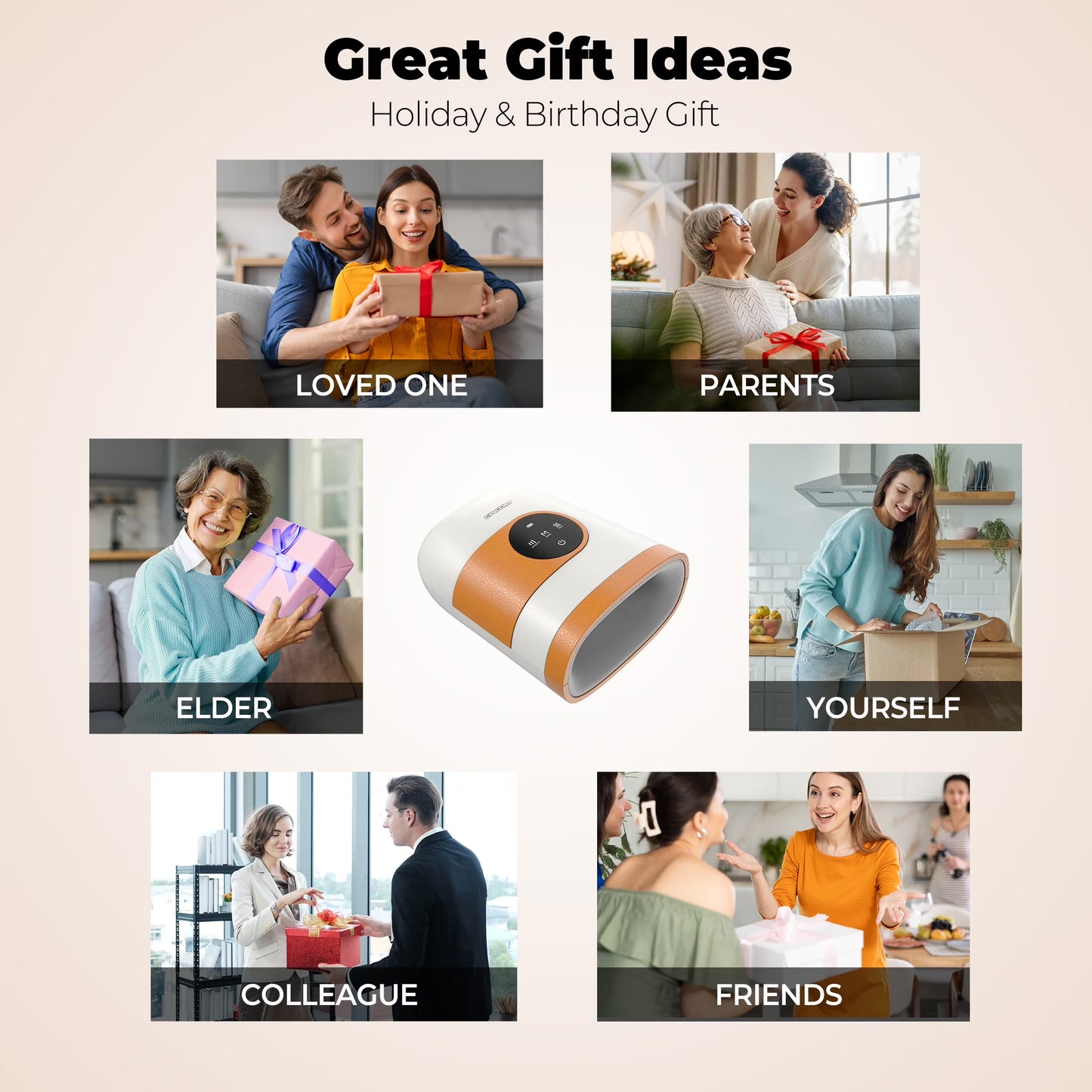 CINCOM Rechargeable Hand Massager with Heat