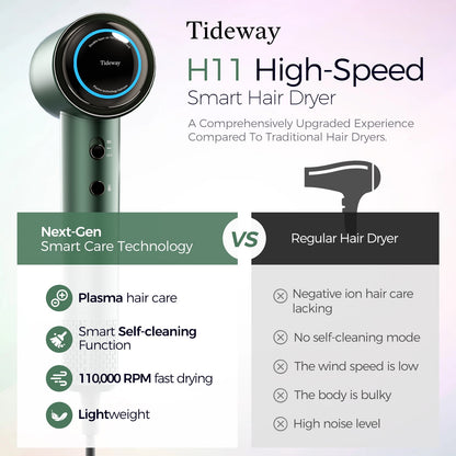 Tideway H11 Hair Dryer with Diffuser Black