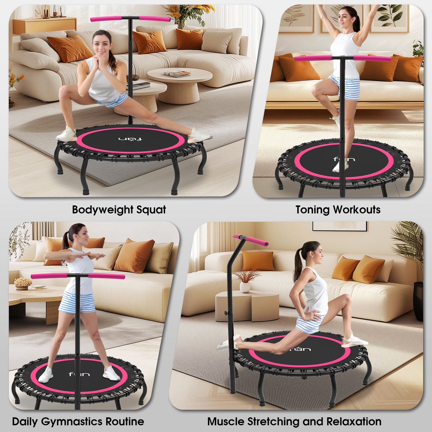 40 Inch Foldable Mini Trampoline Fitness Rebounder