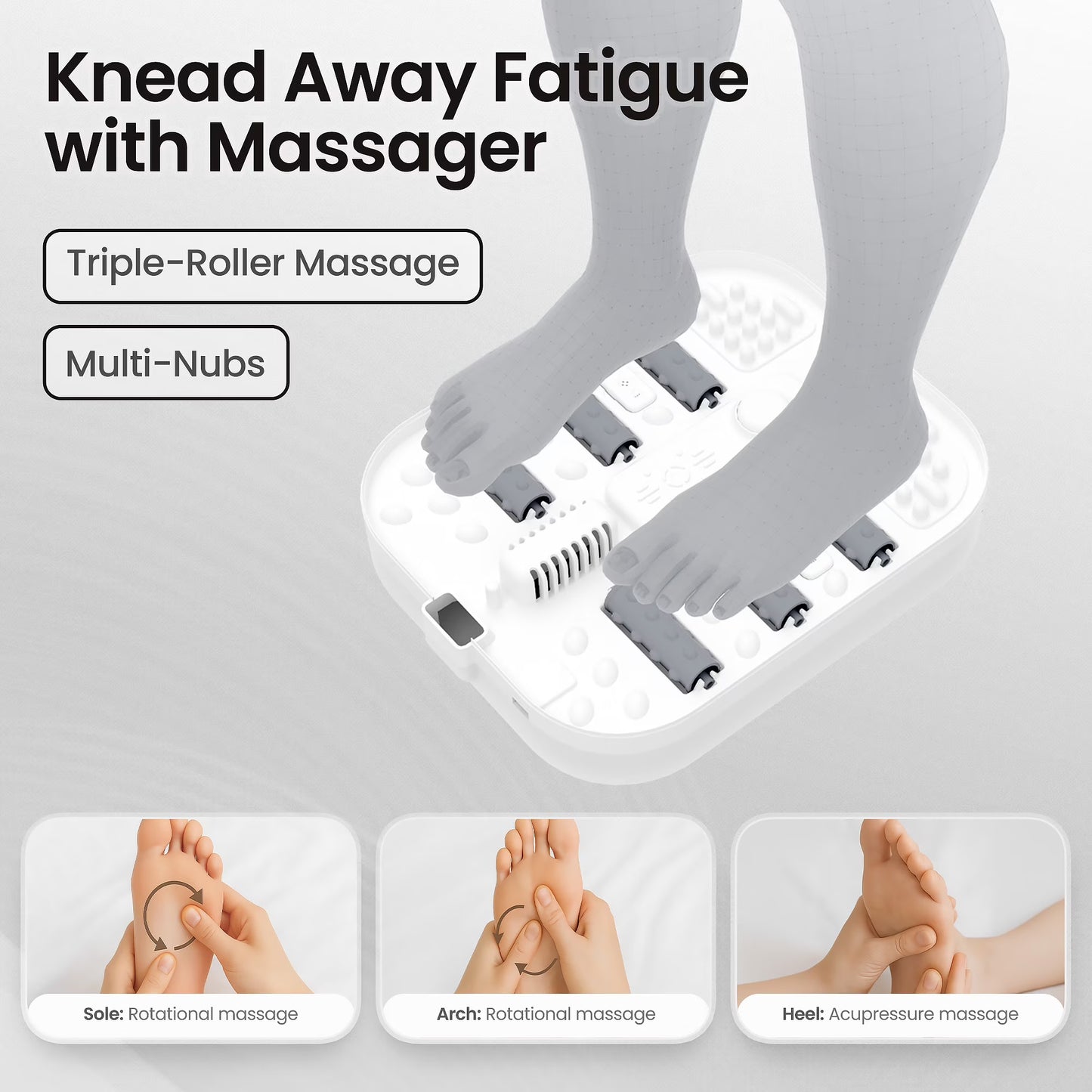 MaxKare Collapsible Foot Spa Massager with Heat Gray
