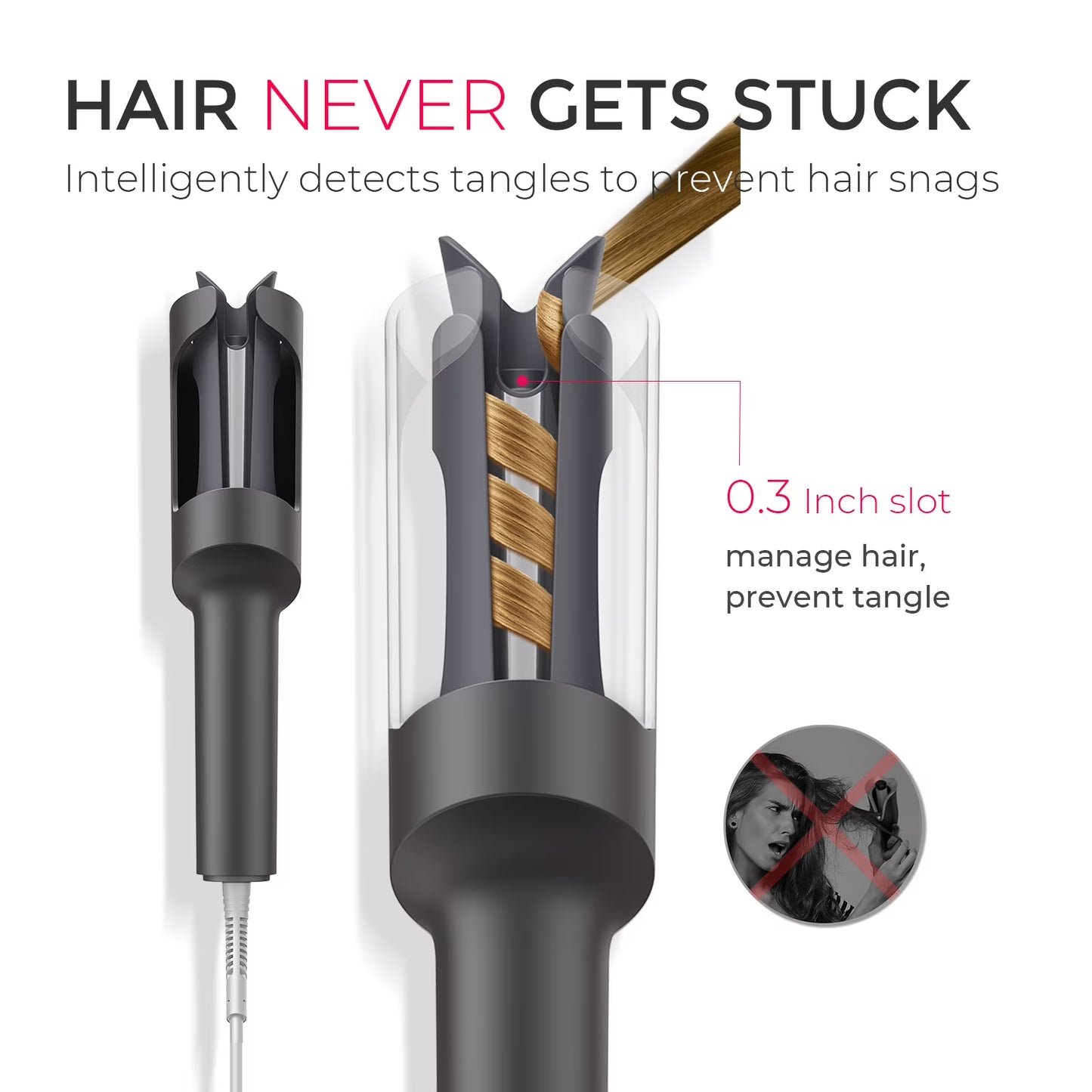 TYMO CURLPRO Automatic Curling Iron 1 Inch Gray