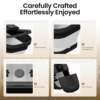 MaxKare Collapsible Foot Spa with Massager and Heat, Foot Spa Massager with Bubble Heat, Black