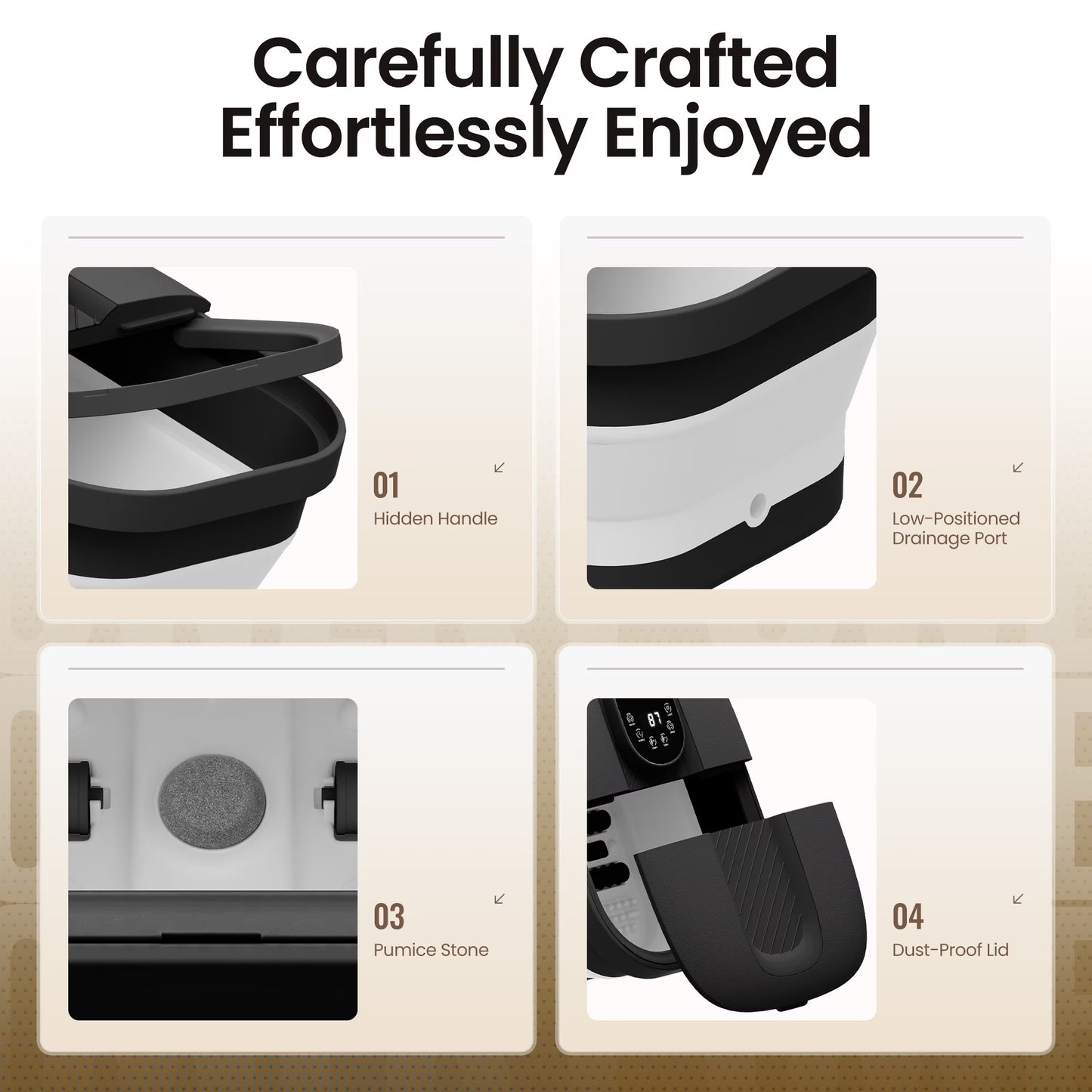 MaxKare Collapsible Foot Spa Massager with Heat Gray