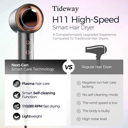 Tideway H11 Hair Dryer with Diffuser Black