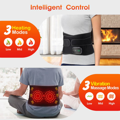 Cordless Heating Pad for Back Relief with Massager