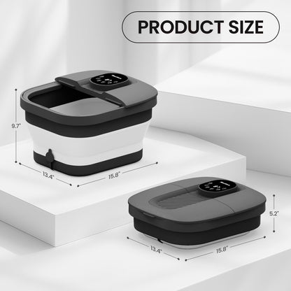 MaxKare Collapsible Foot Spa with Massager and Heat, Foot Spa Massager with Bubble Heat, Black