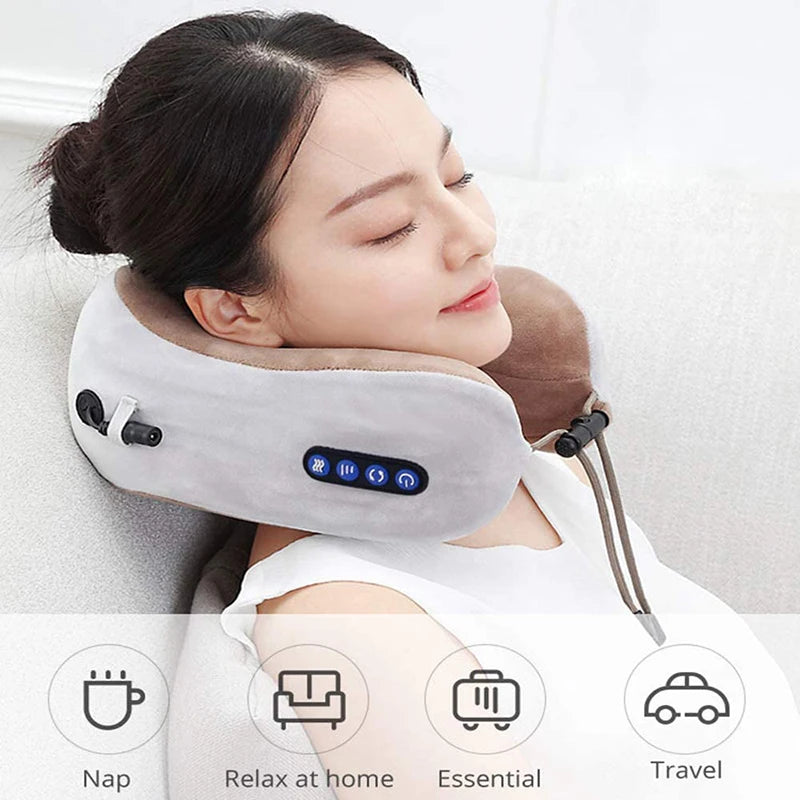 2 in 1 Portable Neck Massager U Shaped Pillow