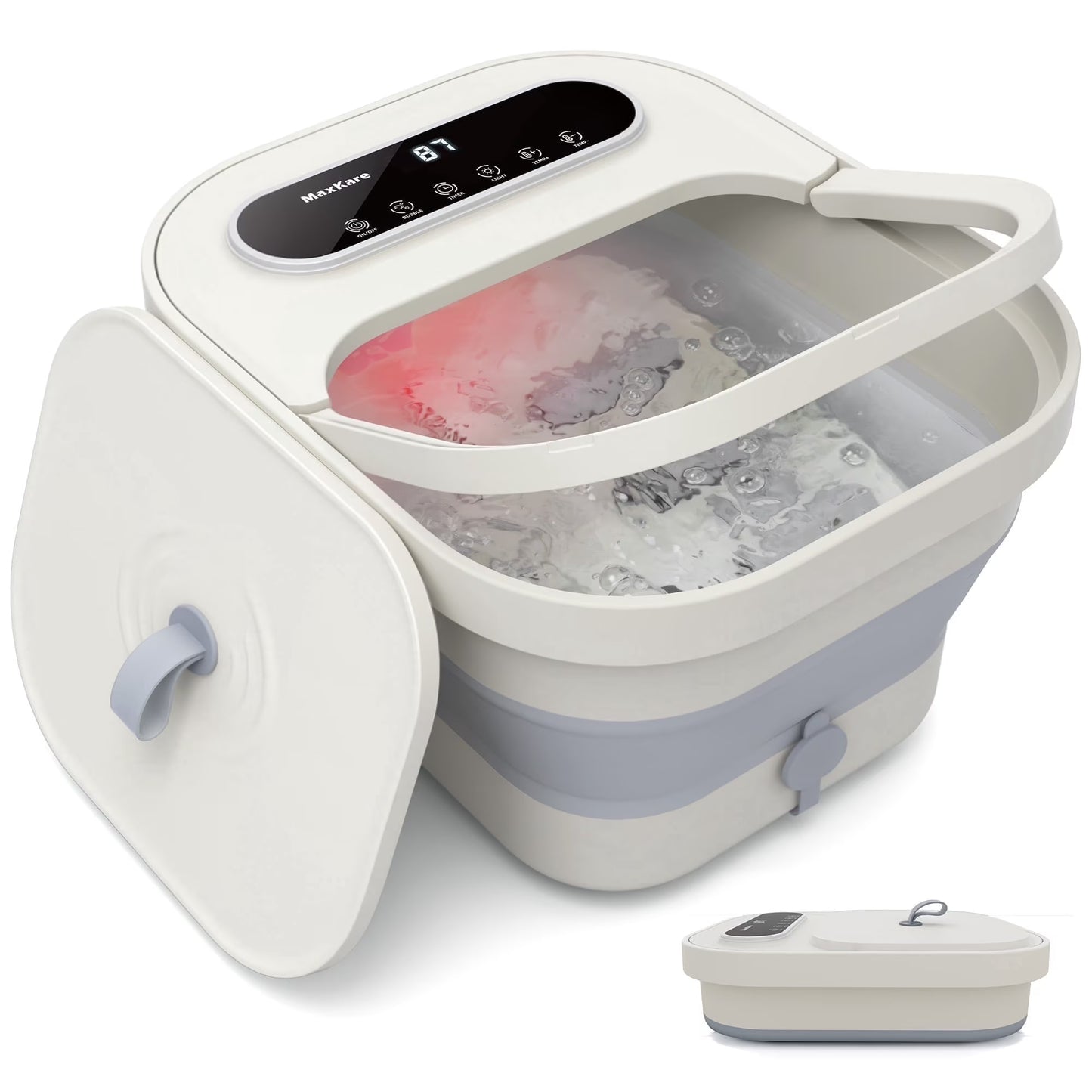 MaxKare Collapsible Foot Spa Bath with Heat Massage