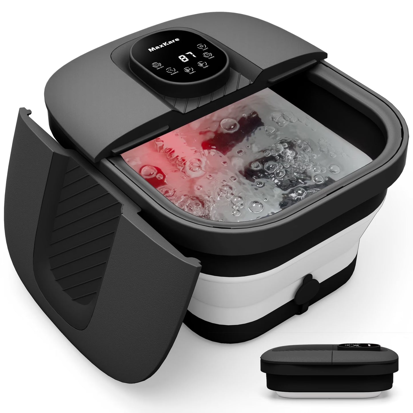 MaxKare Collapsible Foot Spa Massager with Heat Gray