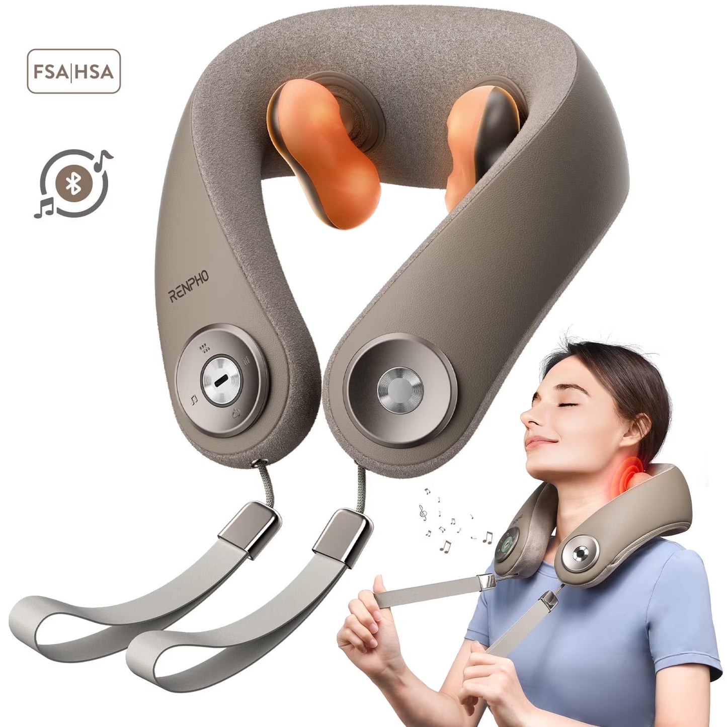 Renpho Shiatsu Neck and Shoulder Massager Cordless