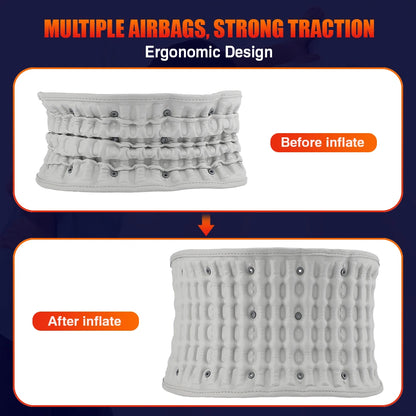 Inflatable Lumbar Traction Belt with Heating Support