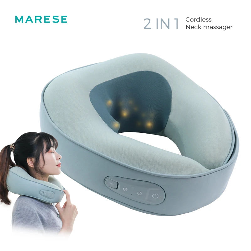 2 in 1 Portable Neck Massager U Shaped Pillow