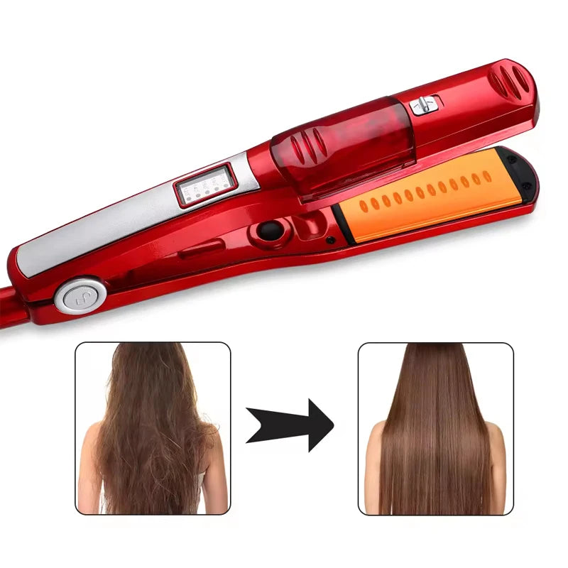 Professional Steam Hair Straightener 2 in 1 Flat Iron