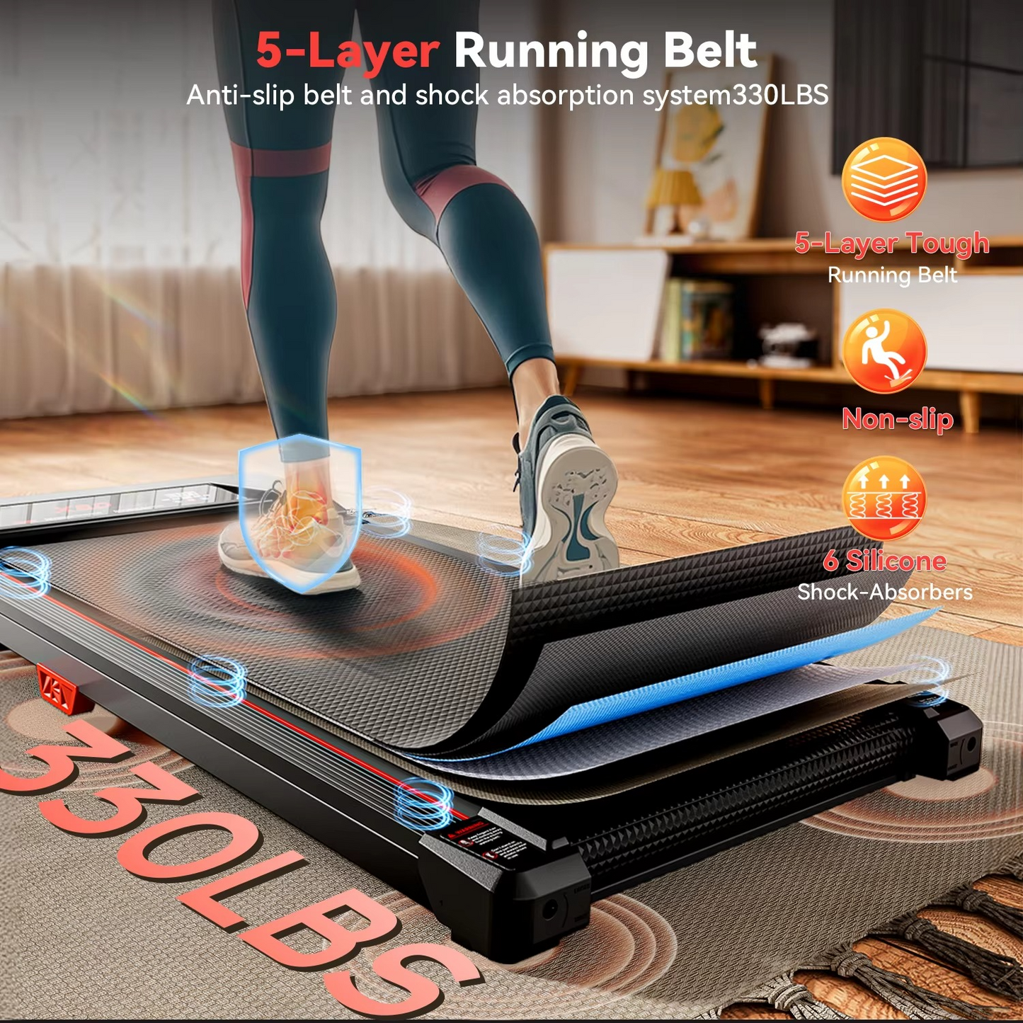 XBD Portable Incline Walking Pad Under Desk Treadmill