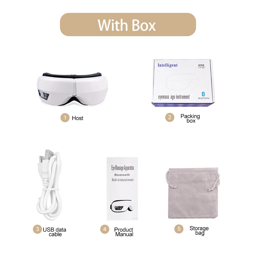 Smart Airbag Vibration Eye Massager with Heat Music