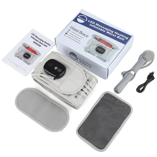 Inflatable Lumbar Traction Belt with Heating Support