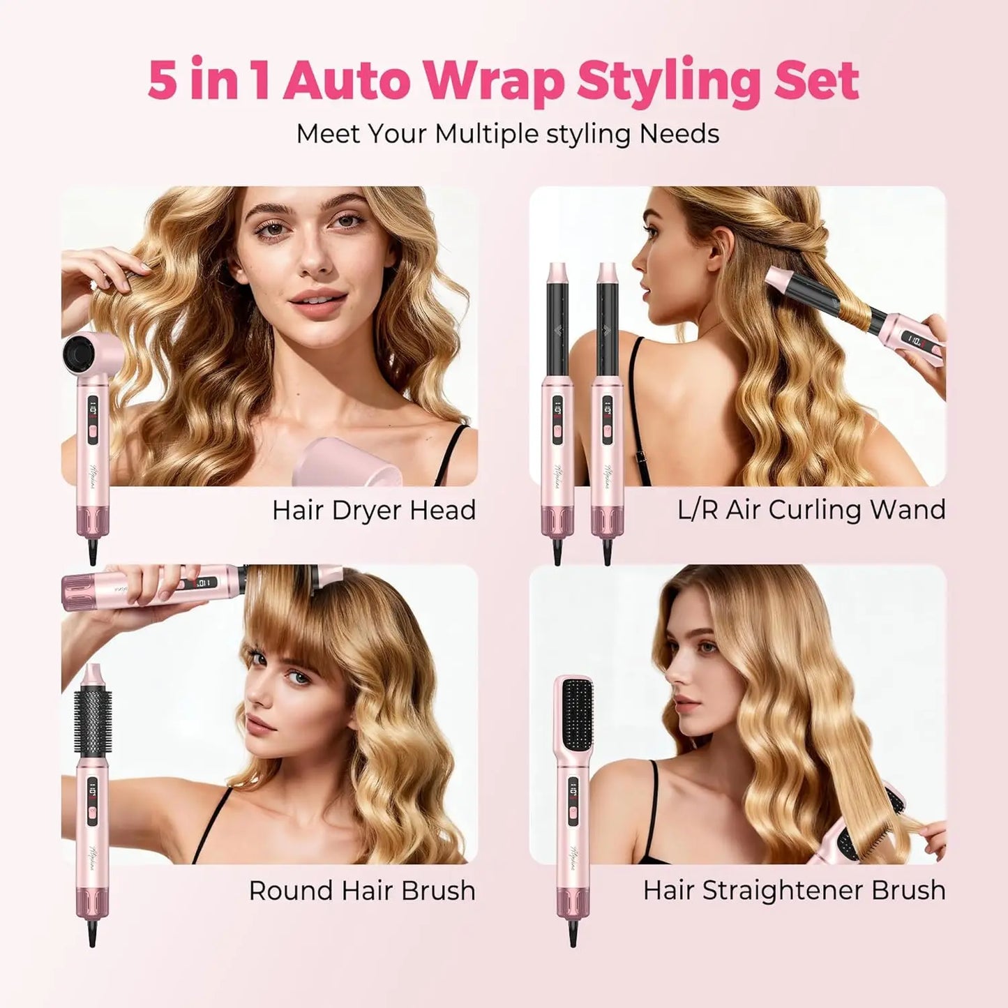 5 in 1 Hot Air Styler Brush with Auto Curler