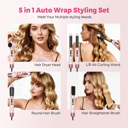 5 in 1 Hot Air Styler Brush with Auto Curler