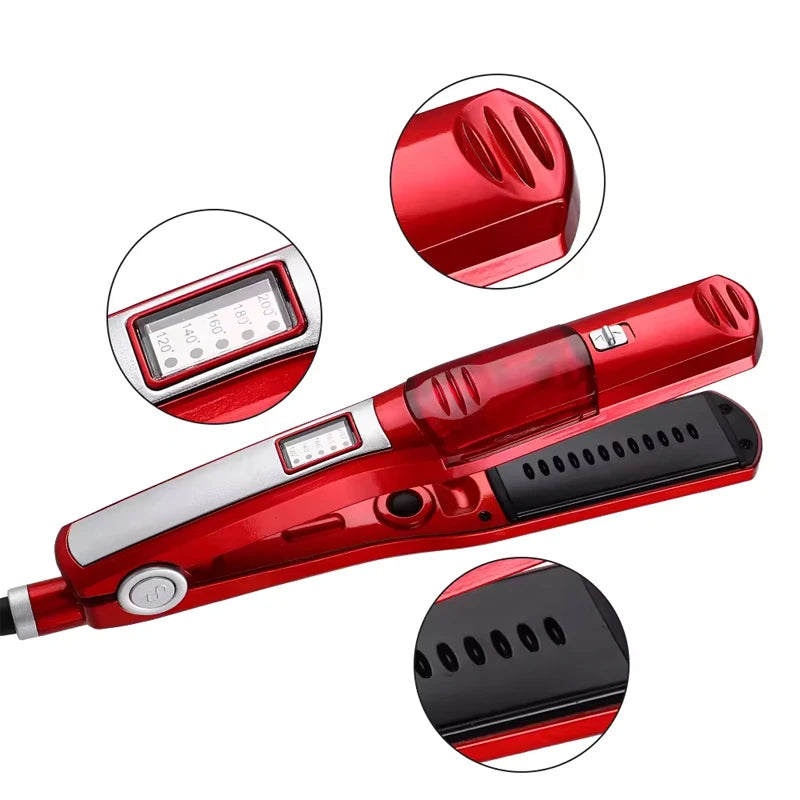 Professional Steam Hair Straightener 2 in 1 Flat Iron