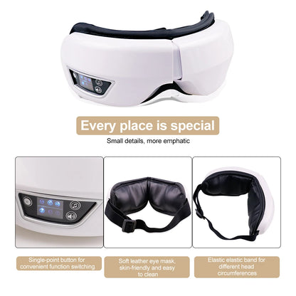 Smart Airbag Vibration Eye Massager with Heat Music