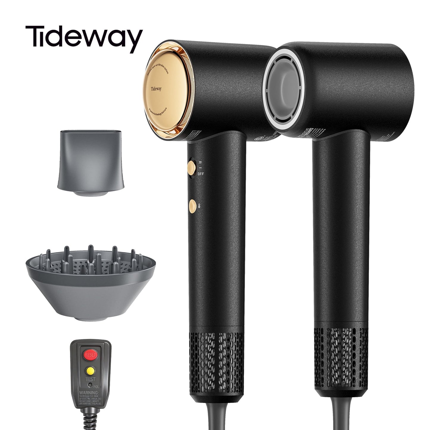 Tideway H11 Hair Dryer with Diffuser Black