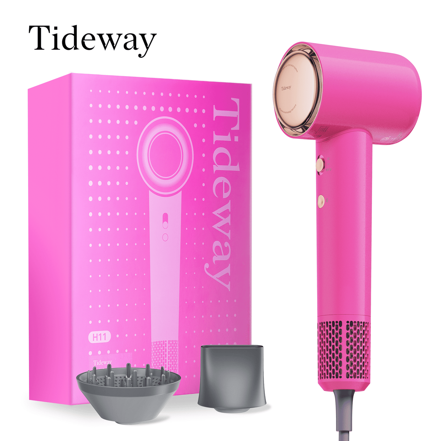 Tideway H11 Hair Dryer with Diffuser Black